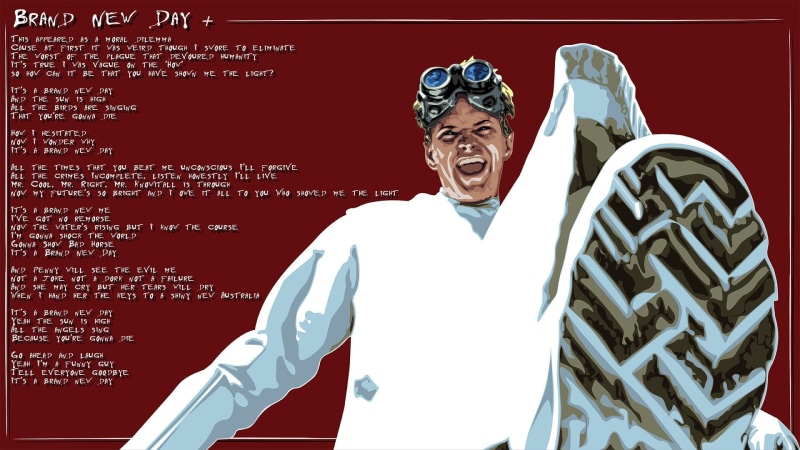 success, Brand New Day, one person, communication, standing, clothing, happiness, smiling, front view, mouth open, expertise, aggression, Dr. Horrible
