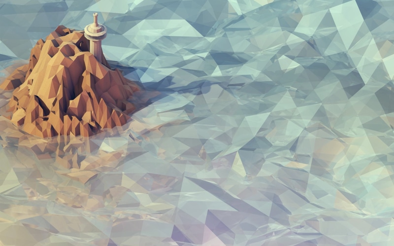 digital/artwork, art, abstract, polygon, 1080P, hd, mountain