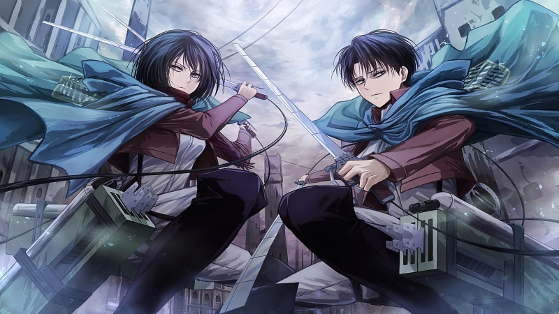 levi, 4K, mikasa, shingeki no kyojin, attack on titan