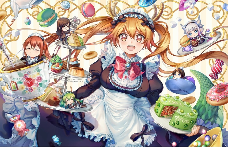 creativity, multi colored, large group of objects, lifestyles, quetzalcoatl (Kobayashi-san Chi no Maid Dragon), day, real people, 720P, Tohru (Kobayashi-san Chi no Maid Dragon)