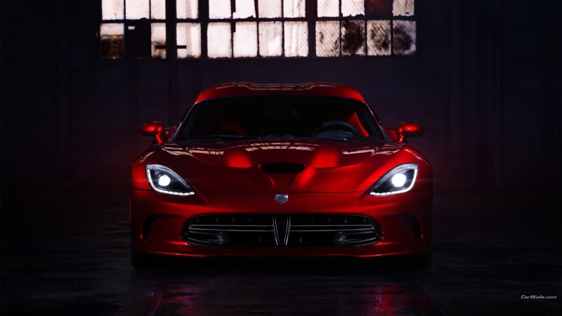 Dodge Viper, red cars, sports car, car, indoors, safety, transportation, motor vehicle, land vehicle, no people, 1080P, sports, red, studio shot, racecar