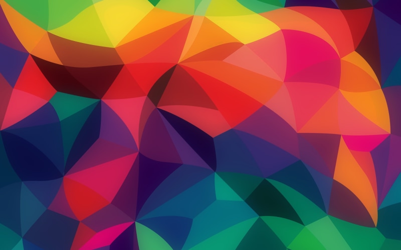 bright, contrasts, colors, shape, pastel, light - natural phenomenon, 4K, vibrant color, circle, multi colored, color gradient, technology, triangle shape