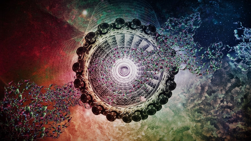 pattern, circle, spiral, 2K, mystery, outdoors, digital composite, dark, technology, science, ornate, digital, abstract, art and craft, nature, ceiling