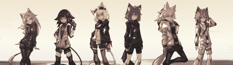 dried food, tail, waving, food and drink, in a row, body part, nekomimi, wellbeing, indoors, fish, cat girl, no people, 4K, studio shot, leather, animal ears