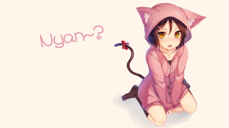 full length, pink color, white background, nekomimi, fashion, art and craft, beautiful woman, hoods, emotion, beauty, indoors, looking at camera, purple