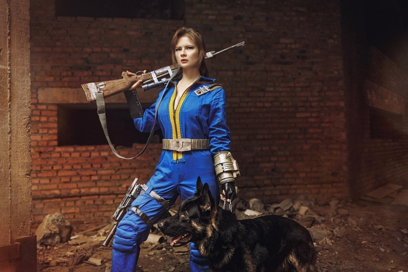 Sole Survivor (Fallout 4), Cosplay, Fallout 4, Women, 720P, Dogmeat (Fallout)