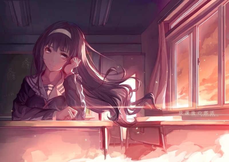 school uniform, Saenai Heroine no Sodatekata, classroom, Kasumigaoka Utaha, 720P, anime girls