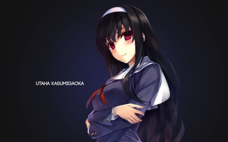 1080P, waist up, young adult, lifestyles, leisure activity, black background, real people, indoors, hairstyle, one person, young women, cut out, Saenai Heroine no Sodatekata