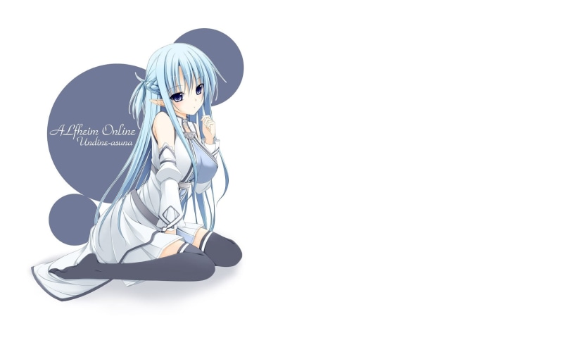 anime girls, Yuuki Asuna, minimalism, blue eyes, Sword Art Online, studio shot, hat, blue hair, orange eyes, dark hair, one person, front view, white background