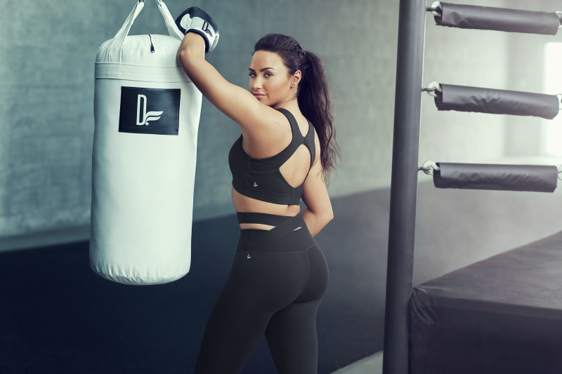 gym, sport, exercising, 8K, three quarter length, Fabletics, 8K, young women, hairstyle, indoors, real people, lifestyles, Demi Lovato, 4K, athlete, beautiful woman