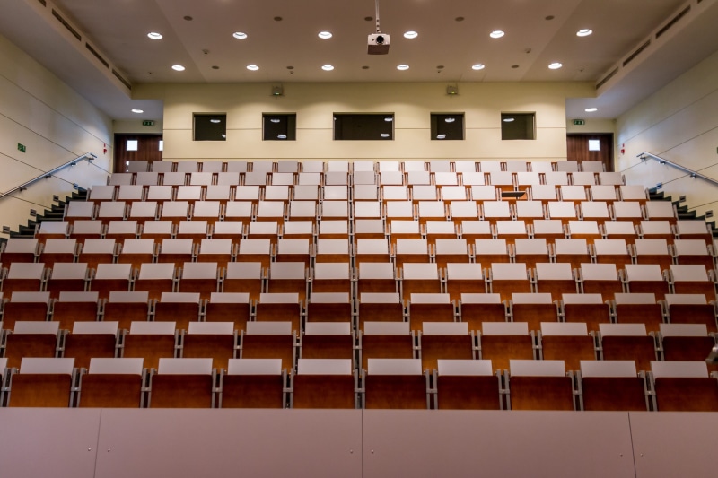 room, ceiling, arts culture and entertainment, university, lectures, wood - material, flooring, empty, meeting, modern, architecture, chairs, in a row