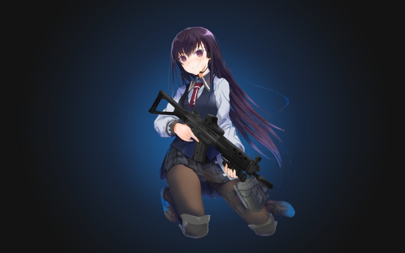 anime, weapon, girls with guns, 1080P, anime girls, rifles, original characters, gun