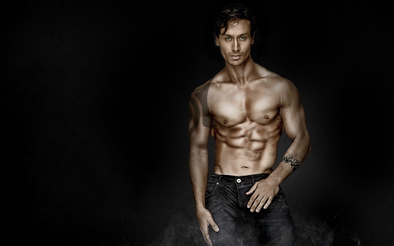 exercising, body, healthy lifestyle, photoshoot, young adult, shroff, shirtless, tiger, muscular build, athlete, indoors, one person, human muscle, strength