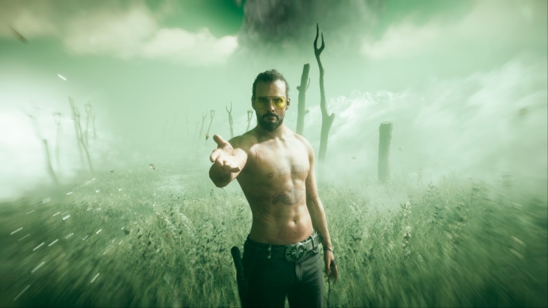 Far Cry 5, outdoors, males, day, lifestyles, 1080P, shirtless, standing, three quarter length, sea, Far Cry, real people, abs, one person, screen shot