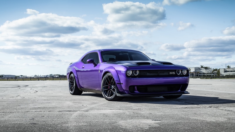 Dodge, Purple Car, 4K, Dodge Challenger, Car, Vehicle, Muscle Car