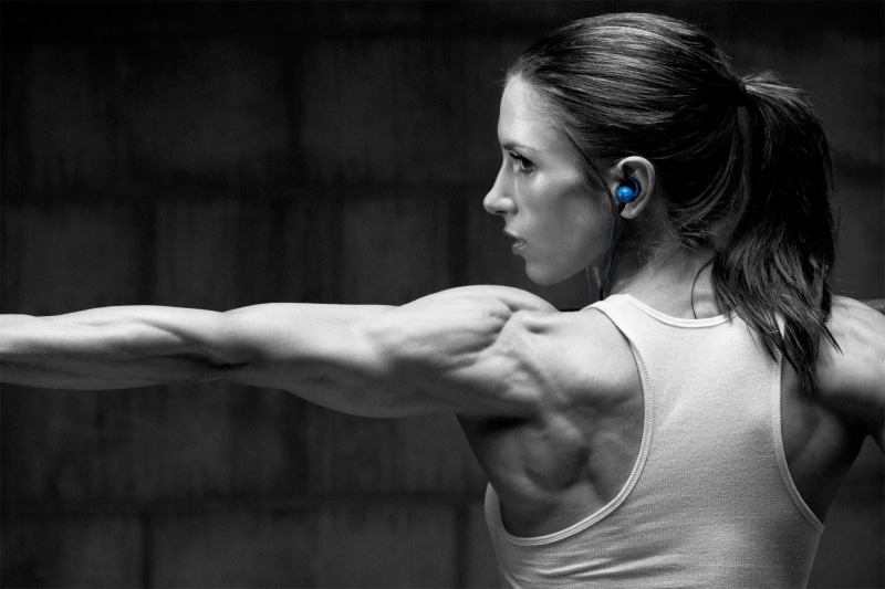 720P, Pauline Nordin, women, sport, muscles, selective coloring, model, blue, barbell, skinny, fitness model, sports