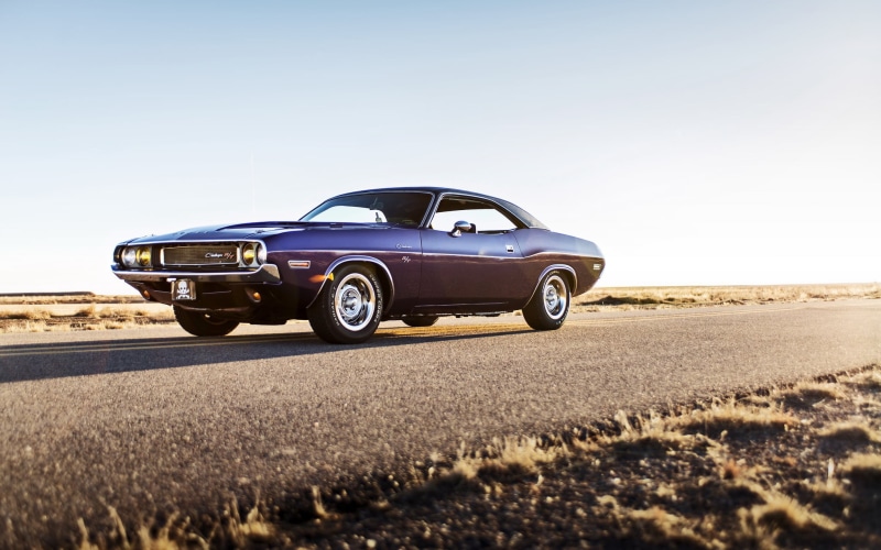 blue, no people, nature, wheel, land vehicle, sky, black, Challenger, lunchbox photoworks, land, sunlight, side view, environment, muscle, car, landscape