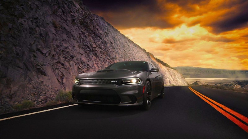Dodge, Hellcat, American, SRT, Route, Front, Car, Charger, black, 1080P, Clouds, 2015