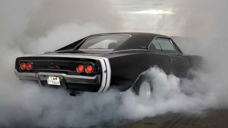 smoke - physical structure, warning sign, day, burnout, sign, car, motor vehicle, motorsport, transportation, 2K, cloud - sky, RT, Dodge, mode of transportation