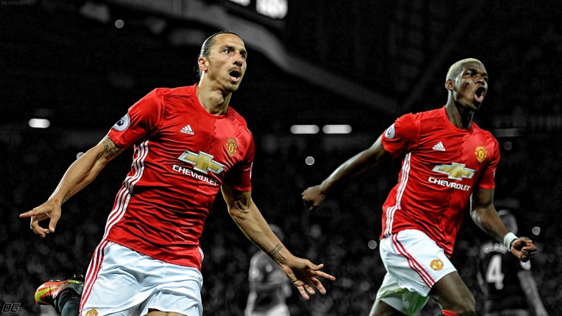 sportsman, ibra, adult, people, rivalry, two people, 1080P, sport, determination, young adult, running, vitality, football, motion, athlete, pogba, competition