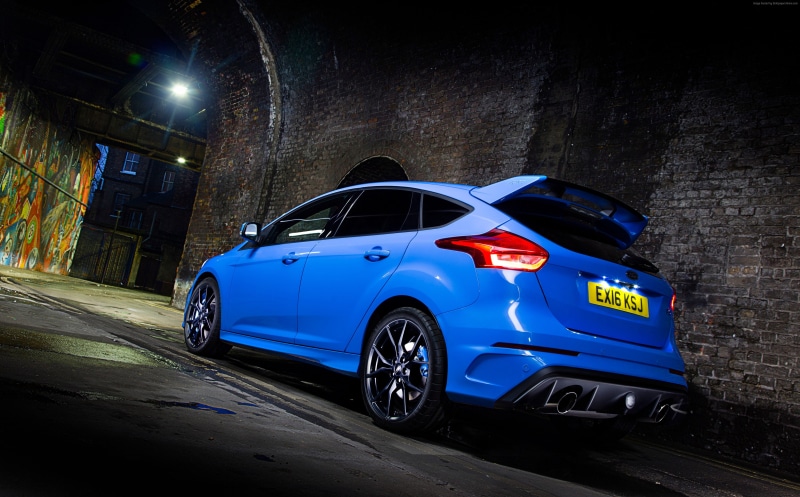 Ford Focus RS, hatchback, night, 4K, blue