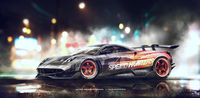 city, luxury, wet, focus on foreground, text, motor vehicle, headlight, city life, speed, 2K, sports Car, street, sport, hunter, motorsport, outdoors