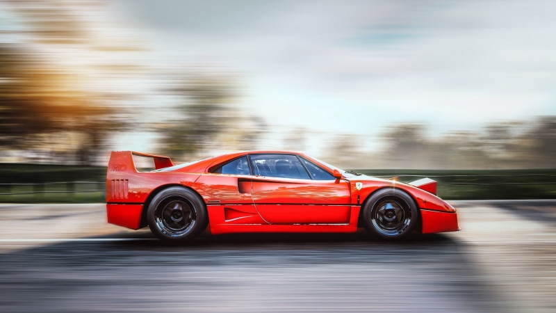Ferrari F40, vehicle, red cars, asphalt, Ferrari, car, 1080P