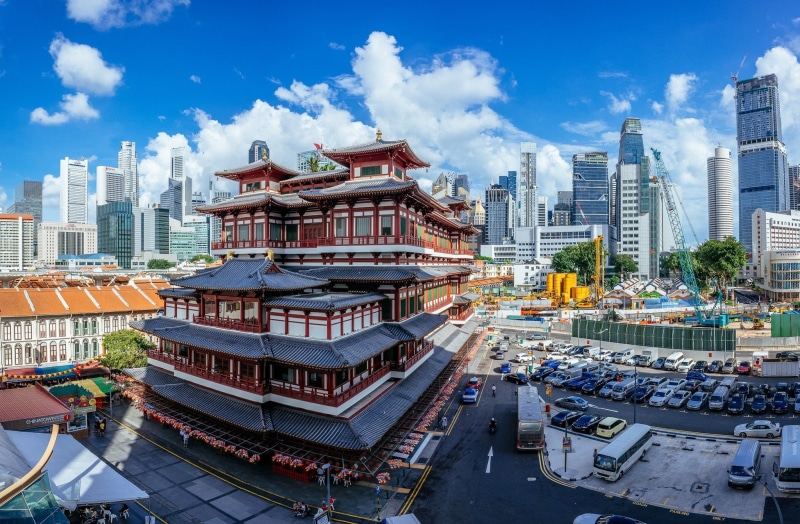 place of worship, travel destinations, built structure, gray, Singapore, cityscape, skyscraper, street, architecture, no people, city, spirituality, 1080P