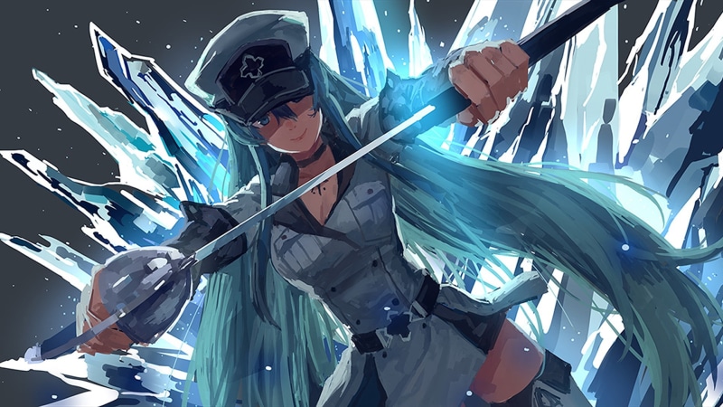 1080P, Akame ga Kill!, anime girls, Esdeath, ice, anime
