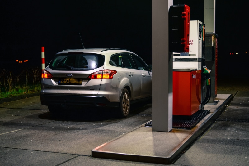 travel, road, gasoline, diesel, gas, petroleum, land vehicle, street, silver, petrol, oil, car, illuminated, automotive, 5K, energy, motor, city, beside