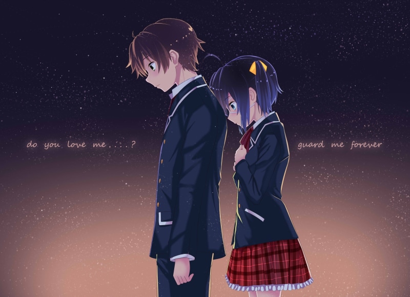 takanashi rikka, star - space, astronomy, young men, people, teenager, real people, males, chuunibyou demo kai ga shitai, men, space, night, togashi yuuta