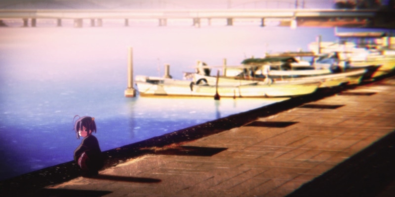 leisure activity, sunlight, shadow, anime girls, looking at view, outdoors, nature, relaxation, women, sea, waiting, adult, mode of transportation, 1080P