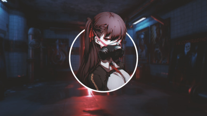 subway, anime, anime girls, picture-in-picture, gas masks, 1080P