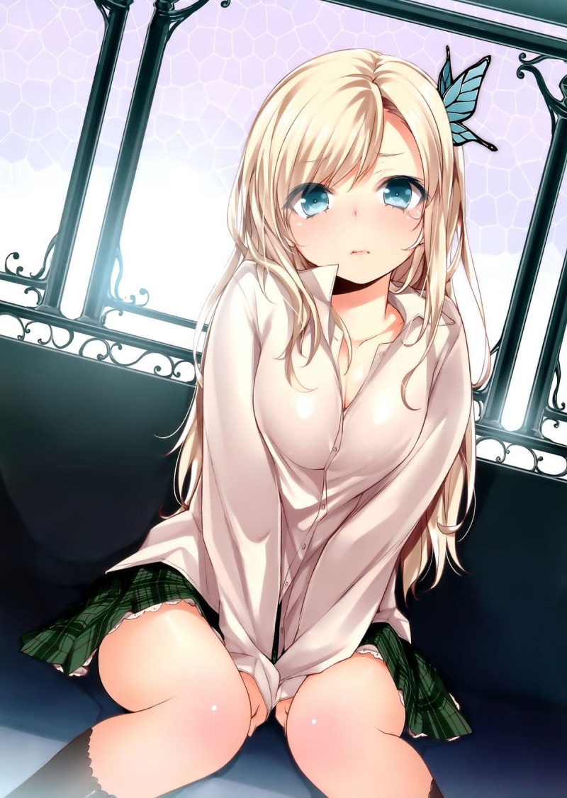 window, yellow, beautiful woman, anime, indoors, lifestyles, representation, Boku wa Tomodachi ga Sukunai, females, portrait, character, hairstyle, clothing