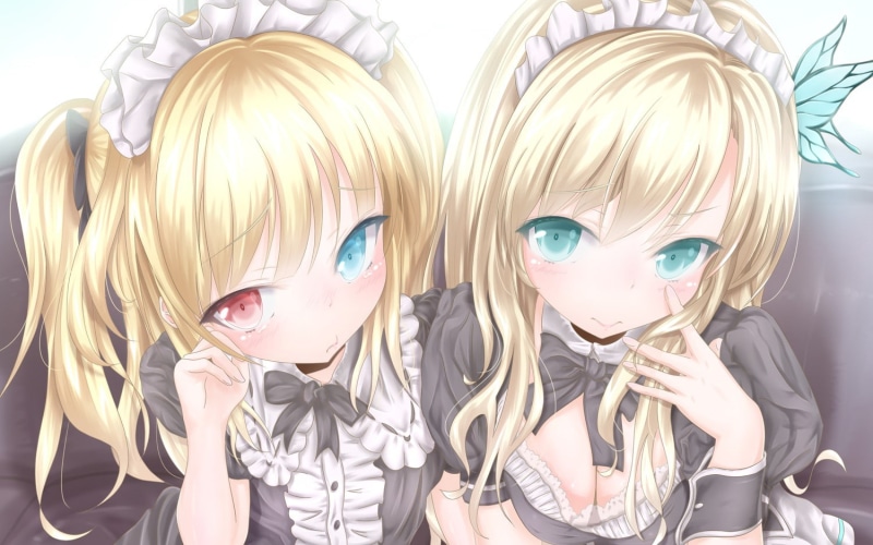 heterochromia, Kashiwazaki Sena, blonde, anime girls, Boku wa Tomodachi ga Sukunai, Hasegawa Kobato, cleavage, 720P
