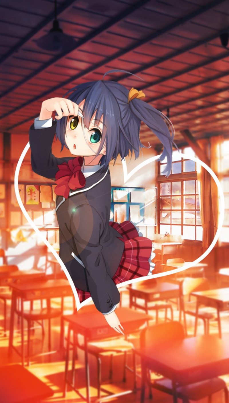built structure, 720P, Takanashi Rikka, young men, activity, holding, seat, representation, picture-in-picture, Chuunibyou demo Koi ga Shitai!, focus on foreground