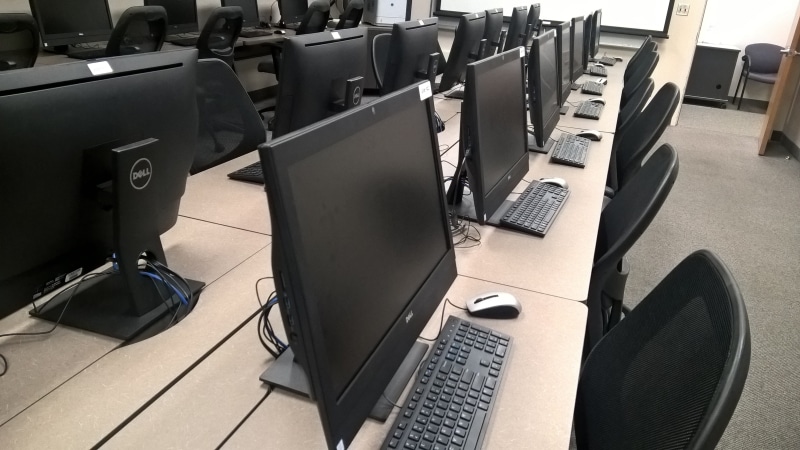 communication, music, computer keyboard, equipment, desktop, education, computer, table, no people, classroom, chair, Education, computer lab, furniture