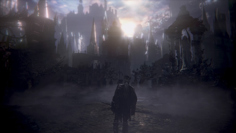 architecture, video games, people, group of people, street, nature, silhouette, 1080P, building exterior, crowd, fog, screen shot, full length, men, city