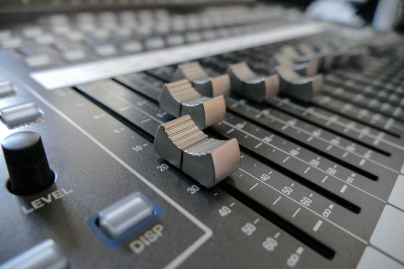 closeup, Console, knob, electrical equipment, photography, gray, sound recording equipment, music, mixing, digital console, communication, control panel