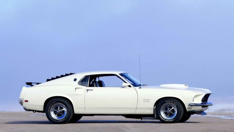 1969, mustang, fastback, 429, ford, boss, white, 720P
