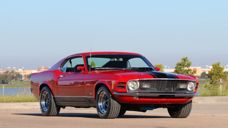 red, mach-1, ford, cars, fastback, 1970, 720P, mustang