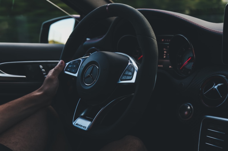 vehicle Interior, car interior, mercedes, dashboard, speed, motor vehicle, black, inside Of, luxury, A45, person, technology, holding, land Vehicle, mode of transportation