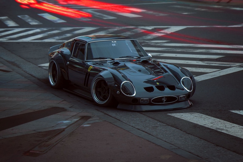 vehicle, Widebody, 720P, Ferrari, 3d, Khyzyl Saleem, artwork, Ferrari 250 GTO, render, car