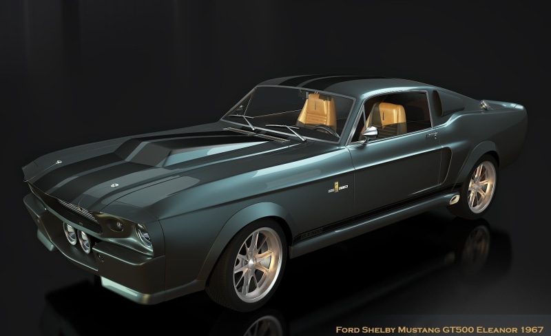 Artistic, car, eleanor, wealth, transportation, retro styled, chrome, indoors, mode of transportation, metal, 1080P, mustang, silver colored, cars, land vehicle