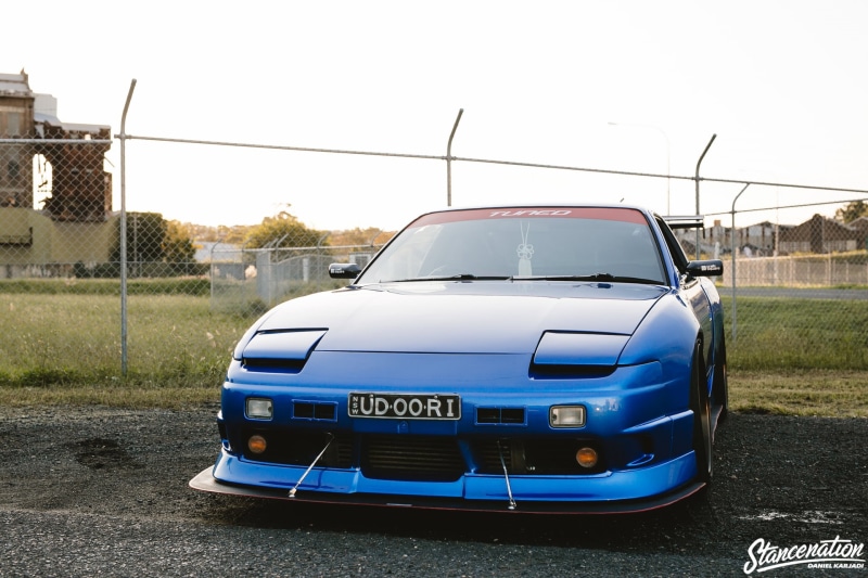 vehicle, Nissan 180SX, StanceNation, JDM, nature, clear sky, building exterior, road, day, travel, motor vehicle, built structure, car, no people, Nissan
