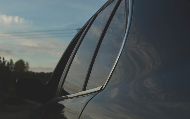 BMW, transportation, vehicle, reflection, glass - material, sky, mode of transportation, day, 2K, focus on foreground, side-view mirror, travel, motor vehicle