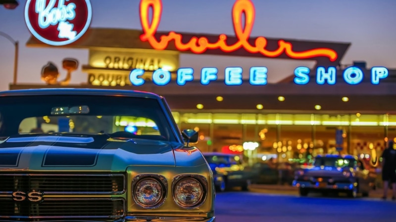 shop, depth, depth of field, field, car, coffee shop, 720P, coffee