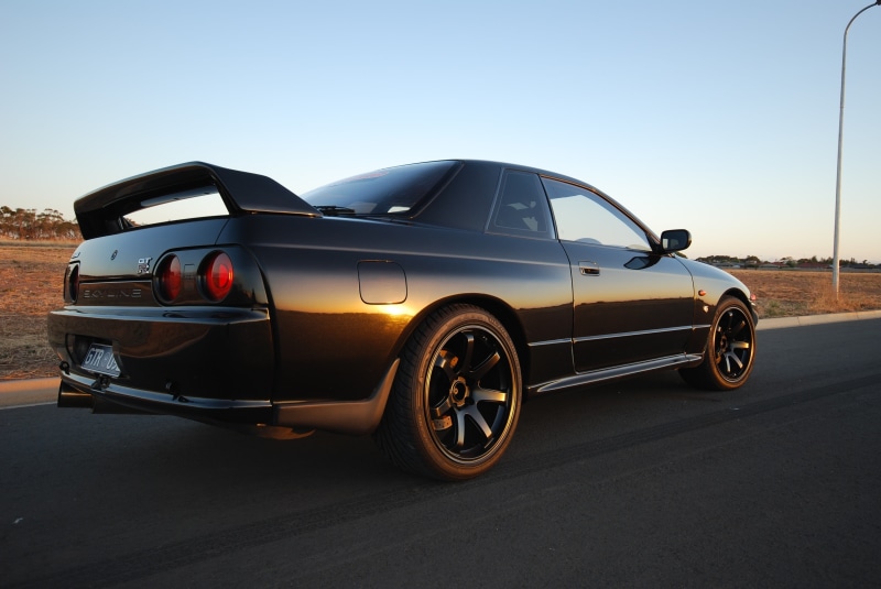 r, rearview, 4K, skyline, jdm, nissan, sunlight, gtr, art, Black, vehicles, cars, hd, x