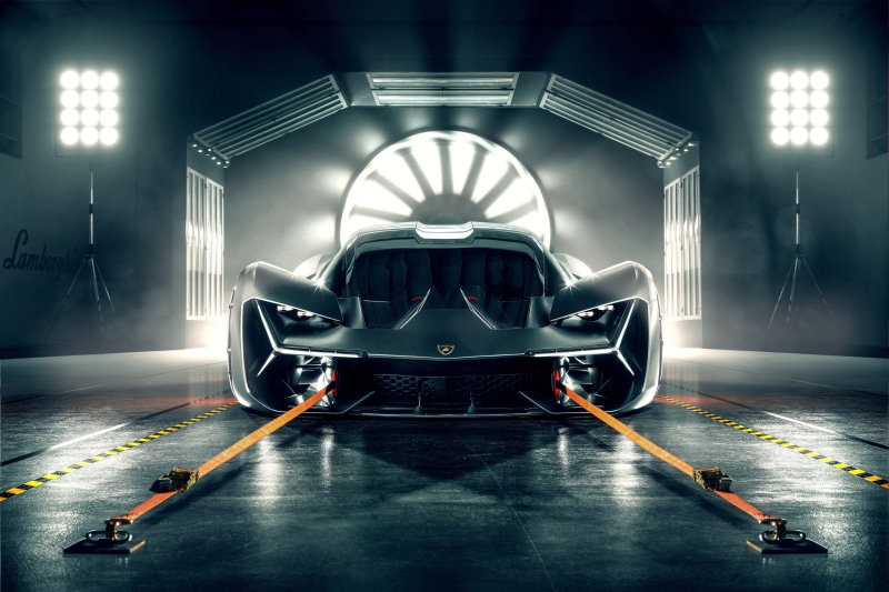 illuminated, lighting equipment, Lamborghini, dark, determination, mode of transportation, front view, reflection, black, three Dimensional, vehicle, speed