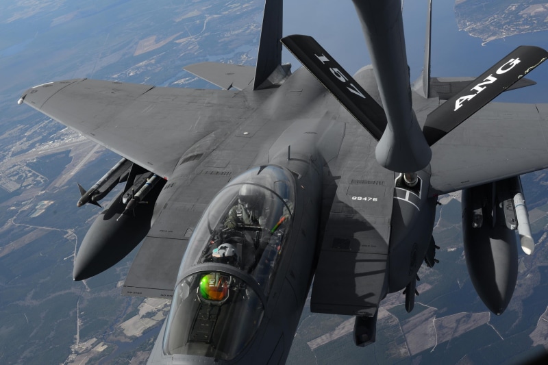 Eagle, F-15E, flight, 1080P, fighter, McDonnell Douglas, refueling
